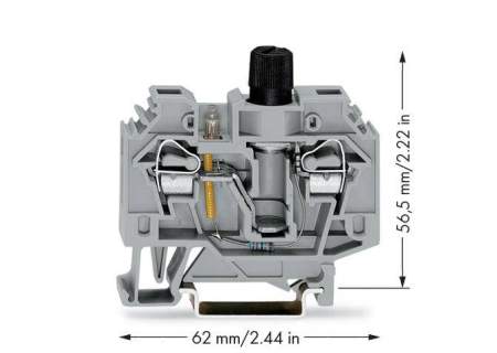 Клемма предохранителя WAGO 282-128/281-418, 2 pin, 0.20мм² - 6мм², 110В, 10А, конф: L, (40 шт)