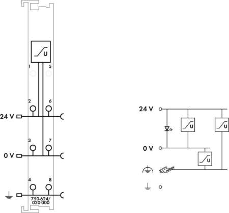 Модуль фильтра ПЛК WAGO 750-624/020-000 