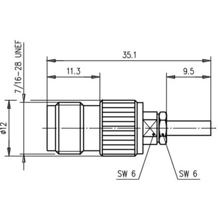 J01011A0050, Telegärtner - TNC-разъем, 50 Ом : 1 шт.