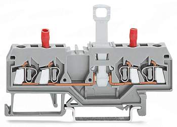 N клемма с разделителем и тестовым разъемом WAGO 280-829, 2 pin, 0.08мм² - 2.50мм², 400В, 10А, конф: L, (50 шт)