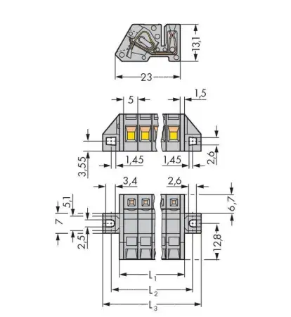 Розетка для подключения кабеля WAGO 731-511/031-000, 11 pin, 0.08мм² - 2.5мм², 300В, 15А, CS: 5мм, (25 шт)