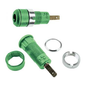 65.9098-25, Stäubli SLB2-F2,8 - Лабораторное гнездо, Ø-контакта: 2 мм, зеленый : 1 шт.