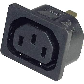 796/10/63/sw/C, KAISER - Розетка IEC C13, 10 А, черный : 1 шт.