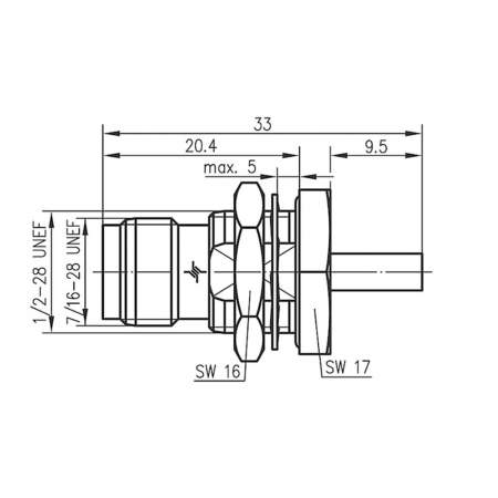 J01011A0061, Telegärtner - TNC-разъем, 50 Ом : 1 шт.