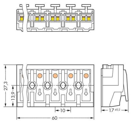 Разъем питания сети WAGO 294-4006, 6 pin, 0.5мм² - 1.5мм², (250 шт)