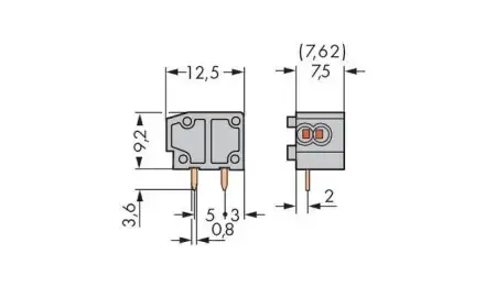Быстроразъемная клемма WAGO 235-727, 1 pin, 0.25мм² - 0.75мм², 630В, CS: 7.50мм;7.62мм, (600 шт)