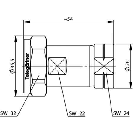 J01120B0073, Telegärtner - 7-16-DIN-разъем, 50 Ом : 1 шт.