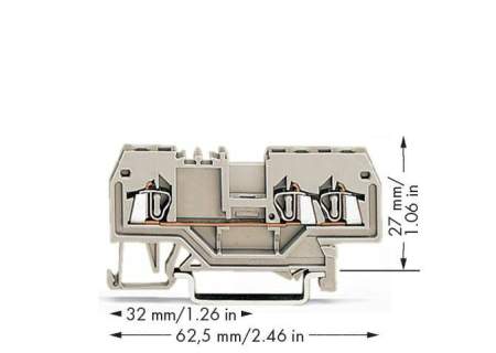 Клемма WAGO 279-993, 3 pin, 0.08мм² - 1.50мм², 550В, 15А, конф: L, (100 шт)
