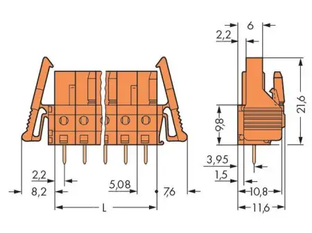 Розетка для подключения к печатной плате WAGO 232-167/039-000, 7 pin, 320В, CS: 5.08мм, (50 шт)