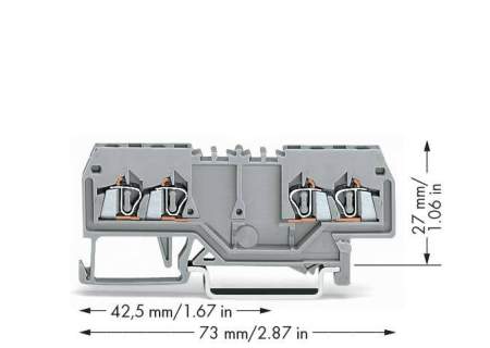 Клемма WAGO 279-826, 4 pin, 0.08мм² - 1.50мм², 800В, 18А, конф: L, (100 шт)
