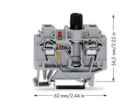 Клемма предохранителя WAGO 282-128/281-413, 2 pin, 0.20мм² - 6мм², 110В, 10А, конф: L, (40 шт)