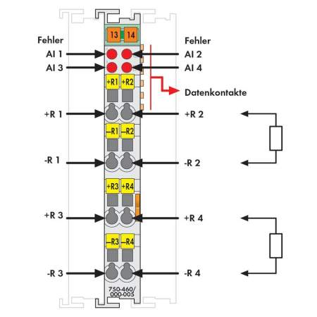 Модуль аналогового ввода ПЛК WAGO 750-460/000-005 