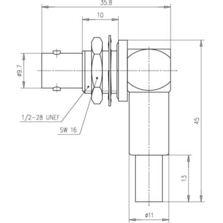 J01003A1371, Telegärtner - BNC-разъем, 75 Ом : 1 шт.
