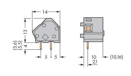 Быстроразъемная клемма WAGO 236-767/332-000, 1 pin, 0.08мм² - 2.50мм², 1000В, 24А, CS: 10мм;10.16мм, (300 шт)