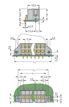 Быстроразъемная клемма WAGO 231-610/023-000, 10 pin, 0.08мм² - 2.5мм², 320В, 16А, CS: 5.00мм, (25 шт)