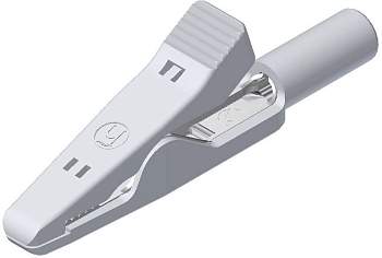 Зажим типа "крокодил" SKS Hirschmann MA 1, 2 мм CAT I, белый : 1 шт.