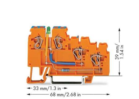 Клемма бесконтактного переключателя WAGO 270-564/281-483, 4 pin, 0.08мм² - 2.50мм², (10 шт)