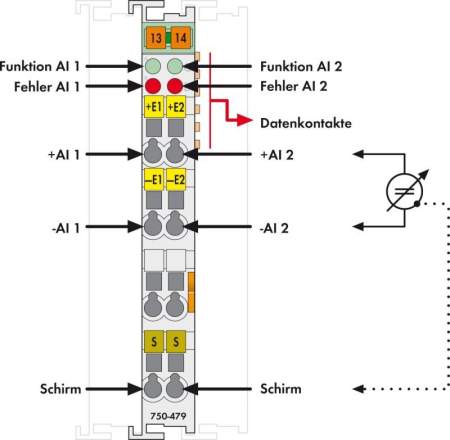 Модуль аналогового ввода ПЛК WAGO 750-479 