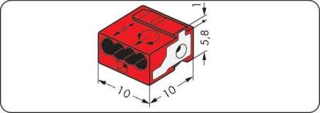Винтовая клемма WAGO 243-814, 4 pin, 0.28мм² - 0.5мм², 150В, 6А, (400 шт)