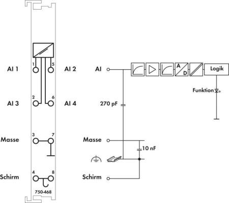 Модуль аналогового ввода ПЛК WAGO 750-468 