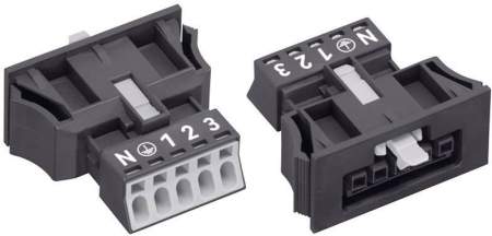 Разъем питания сети WAGO 890-705, 4 pin, 0.25мм² - 1.5мм², 250В, 16А, (1 шт)