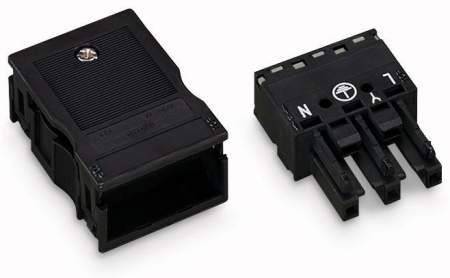 Разъем питания сети WAGO 770-103/K010-165, 2 pin, 0.5мм² - 4мм², 250В, 25А, (1 шт)