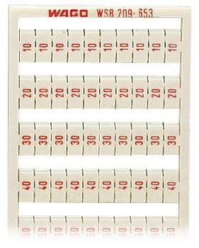 Этикетка WAGO 209-653, Оттиск: 10;20;30;40;50, (5 шт)