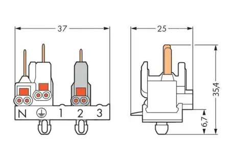 Клеммник WAGO 277-123, 3 pin, 0.5мм² - 1мм², 400В, 10А, (500 шт)