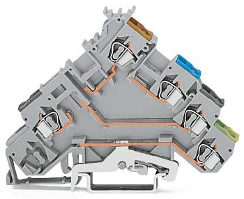 Клемма бесконтактного переключателя WAGO 280-571, 5 pin, 0.08мм² - 2.50мм², 250В, 6А, конф: L, (50 шт)