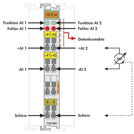 Модуль аналогового ввода ПЛК WAGO 750-480 