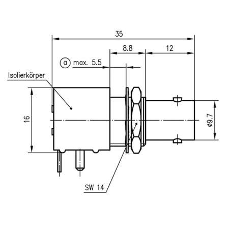 J01001A0038, Telegärtner - BNC-разъем, 50 Ом : 1 шт.