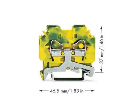 PG клемма WAGO 282-107, 2 pin, 0.20мм² - 6мм², 41А, конф: Terre, (50 шт)