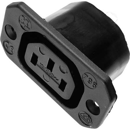 796/sw, KAISER - Розетка IEC C13, 10 А, черный : 1 шт.