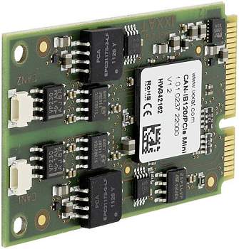 Пассивная CAN интерфейсная плата для PCI Express Mini Ixxat 1.01.0237.22000 CAN-IB120/PCIe Mini, 2CAN, гальваническая изоляция