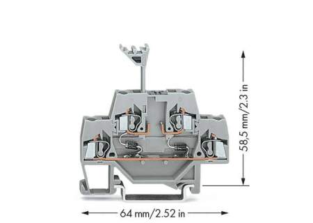 Двухуровневая диодная клемма WAGO 280-942/281-487, 4 pin, 0.08мм² - 2.50мм², 250В, 500мА, конф: L, (50 шт)