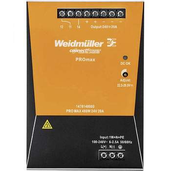Блок питания с креплением на DIN рейку Weidmüller 1478140000 PRO MAX 480W 24V 20A