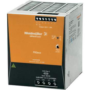 Блок питания с креплением на DIN рейку Weidmüller 1469550000 PRO ECO3 480W 24V 20A