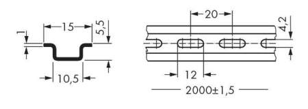 Стальная рейка WAGO 210-111, (1 шт)