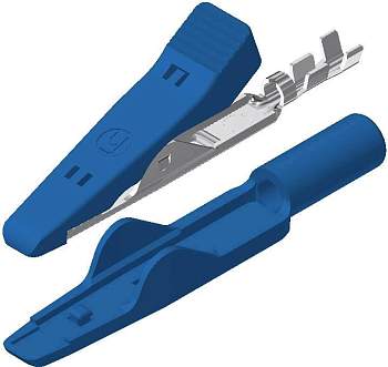 Зажим типа "крокодил" SKS Hirschmann MA 1, синий, 4 мм, длина: 41.5 мм : 1 шт.