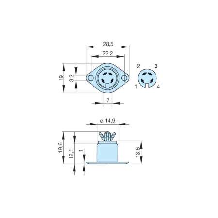 DIN-вставная штепсельная розетка Hirschmann мAB 4