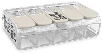 Соединительная клемма COMPACT WAGO 221-685, 5 pin, 0.5мм²-6.0мм², 37А, (1 шт)
