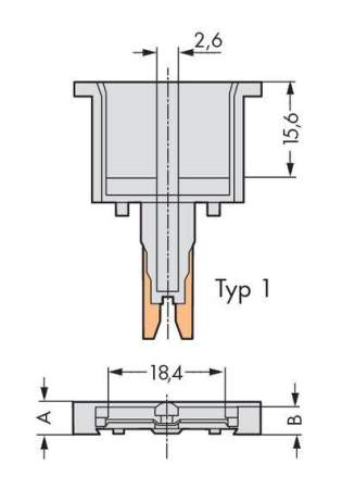 Пустой штекер WAGO 280-801, 2 pin, 6А, (100 шт)
