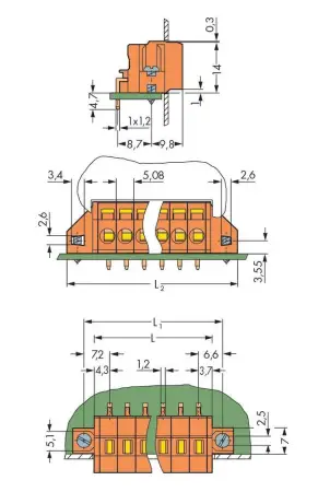 Быстроразъемная клемма WAGO 231-634/017-000, 4 pin, 0.08мм² - 2.5мм², 320В, 16А, CS: 5.08мм, (50 шт)