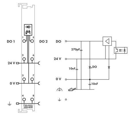 Модуль цифрового вывода ПЛК WAGO 750-502/000-800 