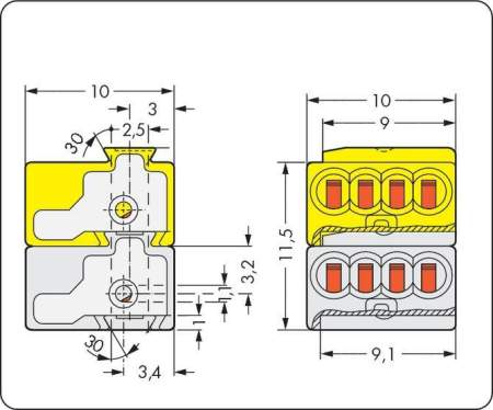 Винтовая клемма WAGO 243-212, 8 pin, 0.28мм² - 0.5мм², 150В, 6А, (500 шт)