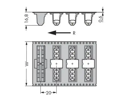 Штифтовая планка WAGO 231-171/001-000/105-604/997-40, 11 pin, 320В, 16А, CS: 5мм, (170 шт)