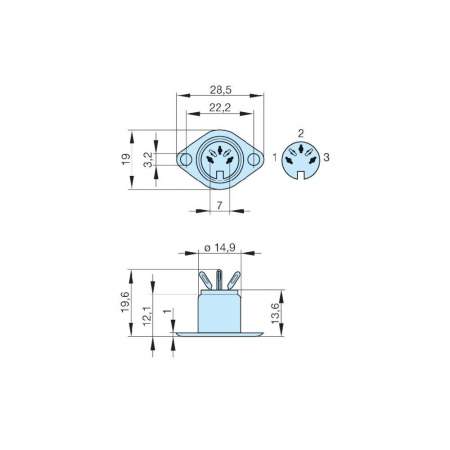 DIN-вставная штепсельная розетка Hirschmann мAB 3 S