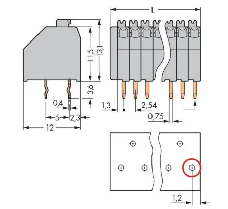 Быстроразъемная клемма WAGO 250-1409, 9 pin, 0.14мм² - 0.50мм², 160В, CS: 2.54мм, (180 шт)