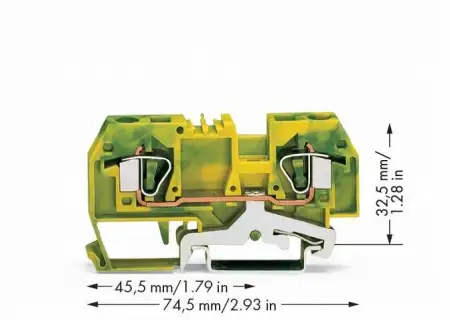 PG клемма WAGO 282-907, 2 pin, 0.20мм² - 6мм², 41А, конф: Terre, (50 шт)