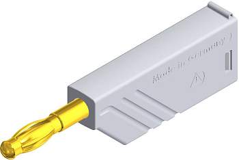 934100707, SKS-HIRSCHMANN LAS N WS Au - Штекер с ламелями, Ø-контакта: 4 мм, белый : 1 шт.
